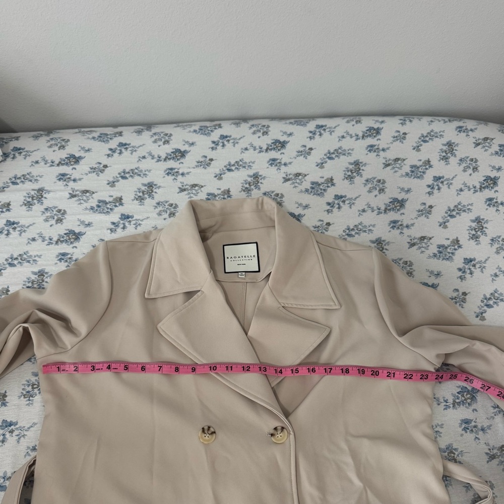Bagatelle Beige Double-Breasted Trench Coat - Picture 9 of 10